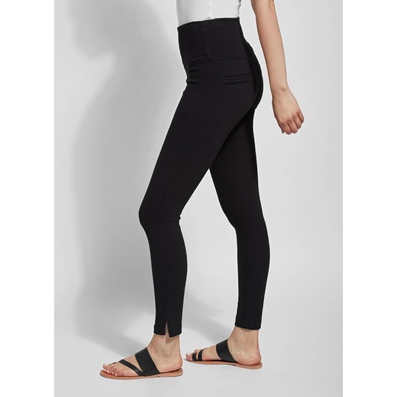 Nwot Lyss Sz. M Black Denim Skinny Jean Jegging Faux Pockets Side Slit Hem 28" — image 3 of 8